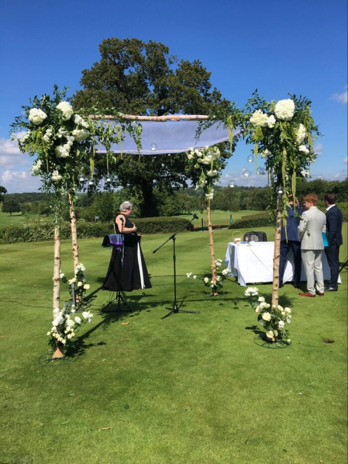 A Birch Tree Chuppah at a Jewish Wedding