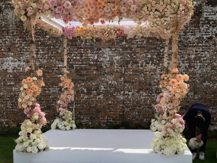 Single Birch Chuppah hire - Jewish wedding canopy, UK