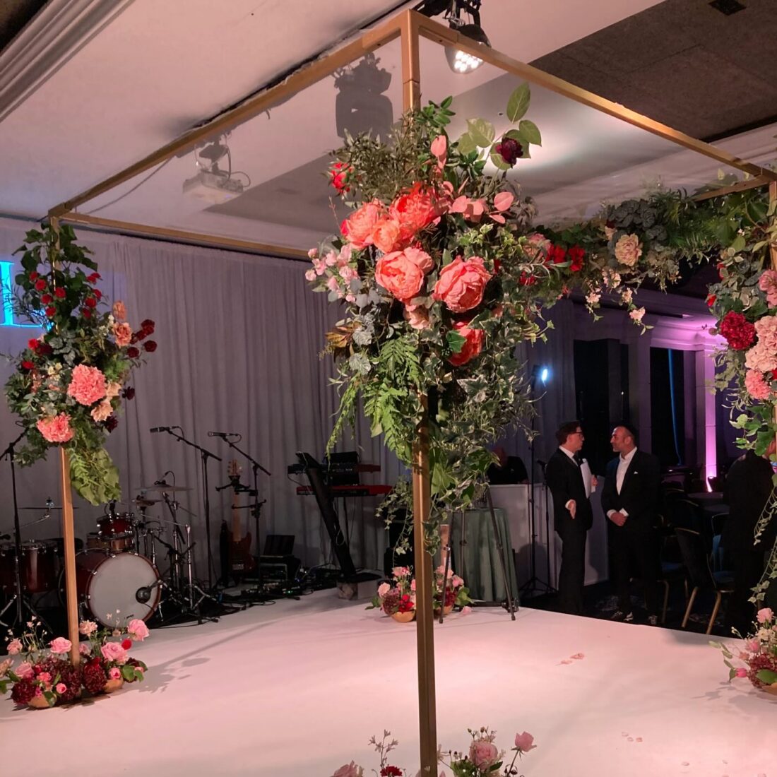 Gold Frame Chuppah - A polished gilded frame - bare and architectural, dressed in fabric, or covered entirely in floristry.