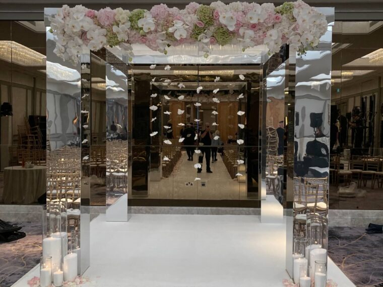 Mirror Chuppah hire - Jewish wedding canopy, UK